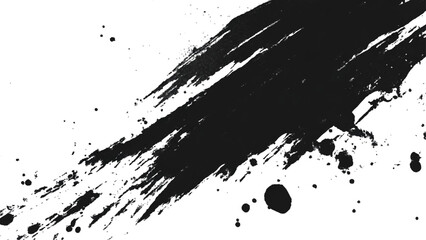 Vector black and white with grunge style, scratch and texture elements for design. abstract black and white brush strokes on a canvas with Black ink texture.