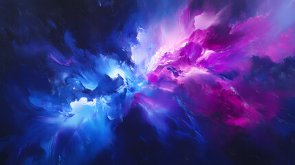 Energetic burst of blue and purple light in abstract digital art. Dynamic Lightning Burst. Illustration