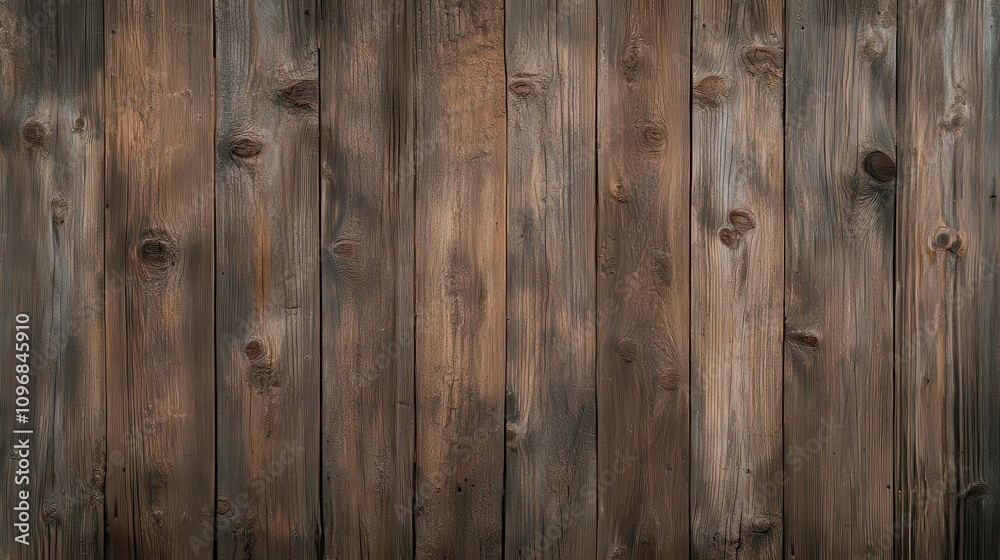 Poster a textured wooden wall featuring various shades of brown, with visible knots and grain patterns, cre