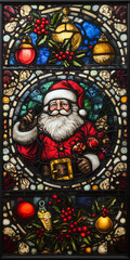 Obraz premium Santa Claus in the form of a stained glass window