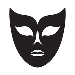 Mask icon silhouette on white background

