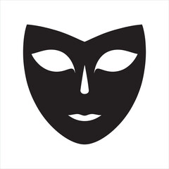 Mask icon silhouette on white background
