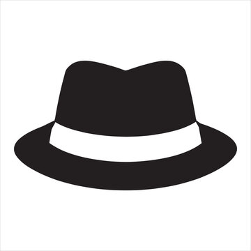 recommend clip art: Hat with band silhouette on white background
                    
