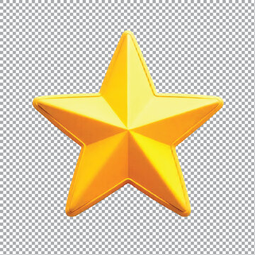 3D star winner raing review icon or symble on a transparent background