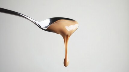 Soft Butter Dripping Off a Spoon into a Jar