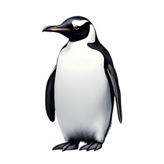 A detailed illustration of a standing penguin in black and white, showcasing elegance and simplicity, ideal for educational, artistic, or wildlife-themed projects.