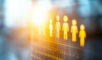 Digital screen shows family growth chart.