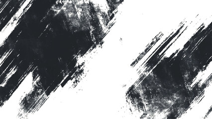 Abstract Grunge Splatter Line Pattern on white and transparent background. Dynamic black paint strokes on a white background, Abstract grunge texture of black paint. A layer for use in design.