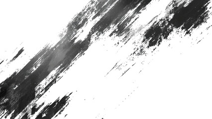 Abstract Grunge Splatter Line Pattern on white and transparent background. Dynamic black paint strokes on a white background, Abstract grunge texture of black paint. A layer for use in design.
