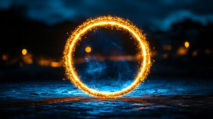 gold swirl of neon light creating a dynamic and futuristic effect, evoking a sense of movement and energy, with curving lines symbolizing creativity, innovation, and elegance