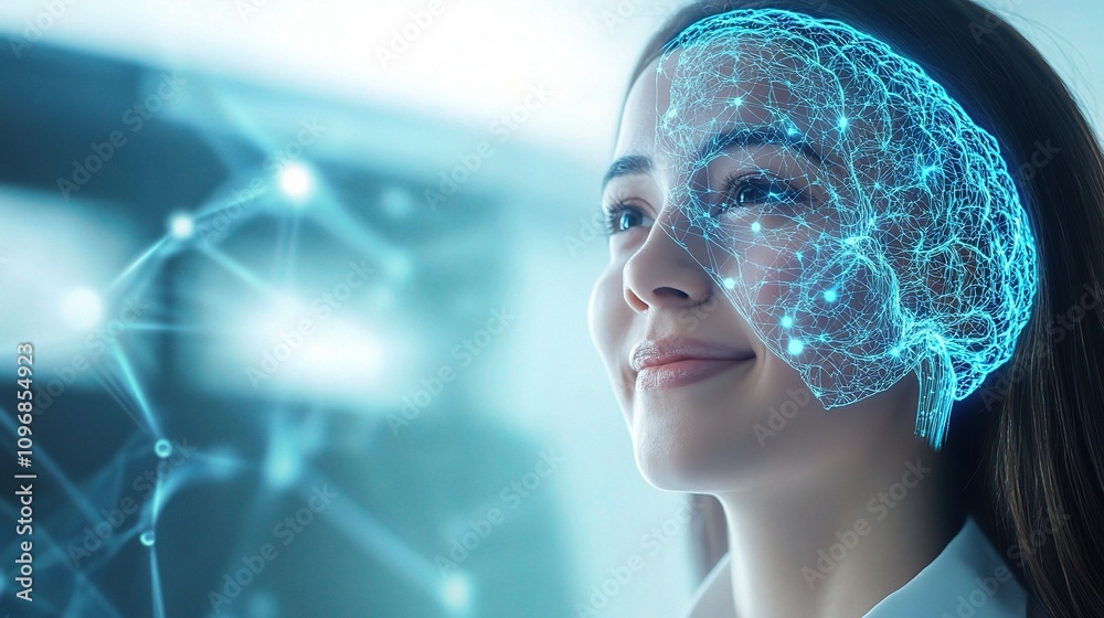 Poster smiling engineer working with technology in high-tech data center