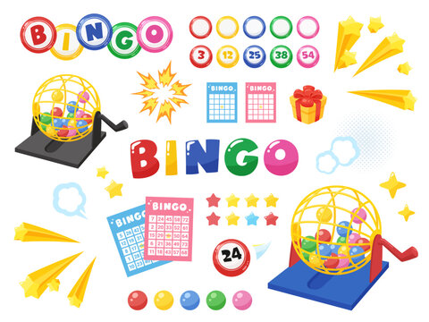 かわいいビンゴゲームのイラスト素材セット