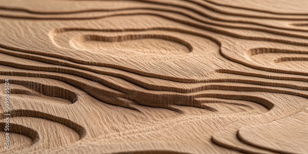 Poster a close-up view of intricately carved wooden patterns showcasing fine textures and natural designs.