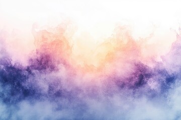 Calm watercolor splash in pastel shades of lavender and peach, with soft edges blending into white