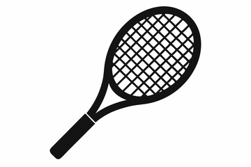 Tennis racket vector icon, Tennis racket silhouette vector, Tennis icon