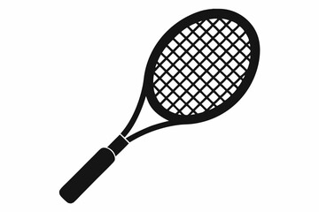 Tennis racket vector icon, Tennis racket silhouette vector, Tennis icon