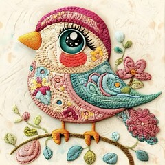 Obraz premium Adorable embroidery clipart