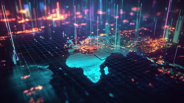 Futuristic 3D Scatter Plot on Global Tech Innovation and Environmental Sustainability