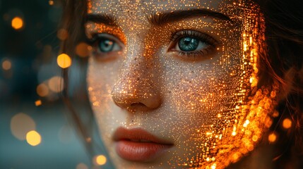 Glowing Portrait with Digital Light Effect