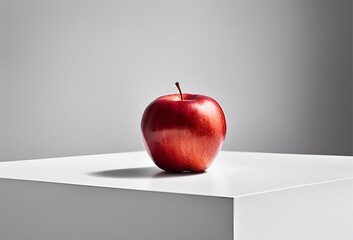 Ripe juicy red apple with space for text