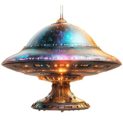 Strange Alien Invasion Isolated On White Background 