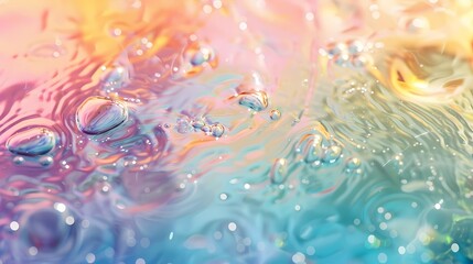 Rainbow-colored water drop ripple foam illustration poster background