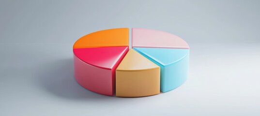 Obraz premium Colorful Pie Chart Illustrating 2024 Online Advertising Budget Distribution by Platform