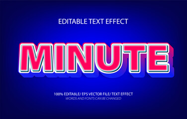 Minute editable text effect, 3D editable text template.