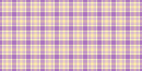 Cute tartan seamless plaid, cozy check texture background. Tile vector pattern textile fabric in light and purple colors.