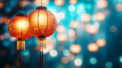 luxurious red lanterns with golden tassels symbolizing prosperity, good fortune, and celebration in a modern setting exuding elegance and cultural significance for festive occasions