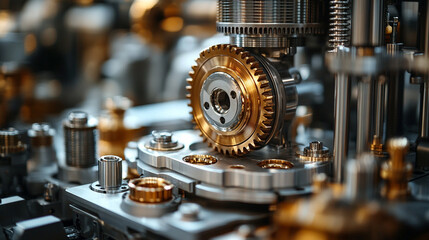 Obraz premium Close-up of the intricate mechanism of an automatic car gearbox showcasing gears, precision, and mechanical components working in harmony for smooth gear transitions and efficient vehicle performance