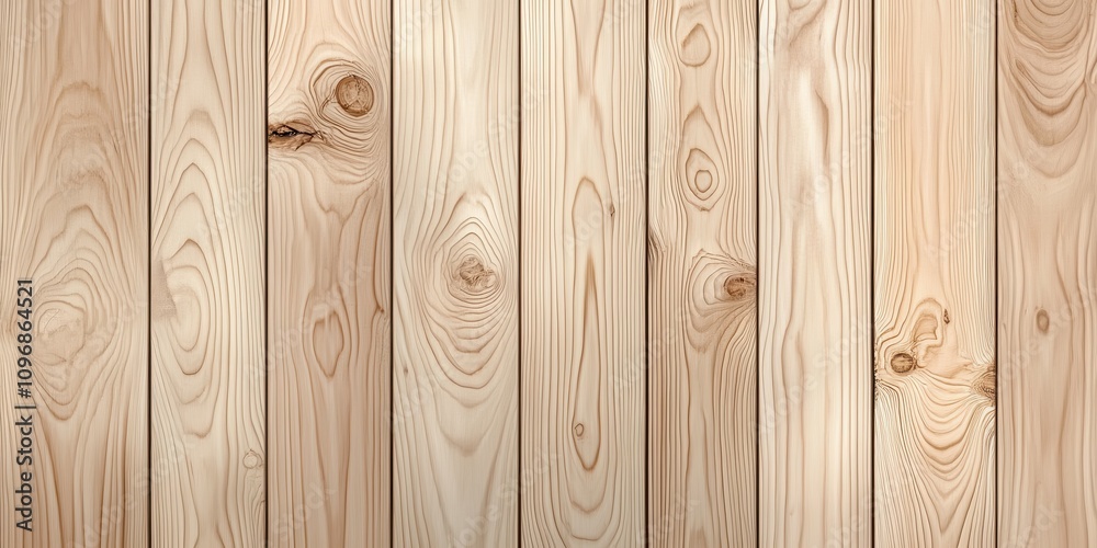 Poster a close-up view of light-colored wooden planks arranged vertically, showcasing their natural grain p