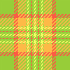 Various check seamless vector, tracery plaid textile texture. Furniture background fabric tartan pattern in green and amber colors.