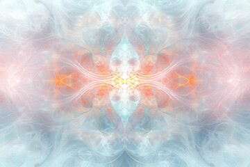 Obraz premium Abstract pastel fractal, swirling light patterns.