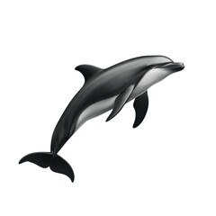 Fototapeta premium A sleek dolphin gracefully swims, showcasing its streamlined body and playful nature, representing intelligence and agility in the ocean.