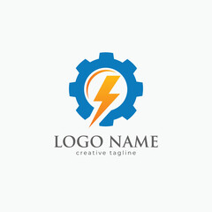 Technology Bolt logo design fully editable vector template