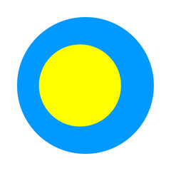 Round Palau flag icon