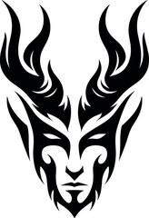 Devil Horns Vector Black Silhouette Cricut Design for T-Shirt