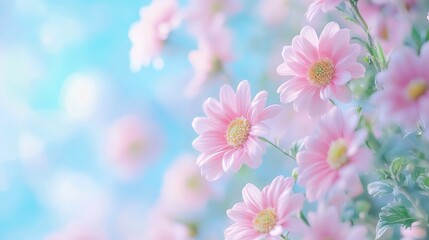 Beautiful flowers, soft pastel colors, dept of field
