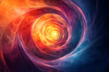 Abstract swirling nebula, vibrant colors, cosmic.