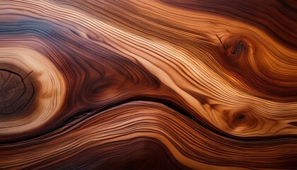 Fototapeta premium Abstract close-up of polished wood grain with vibrant natural patterns, beauty in nature