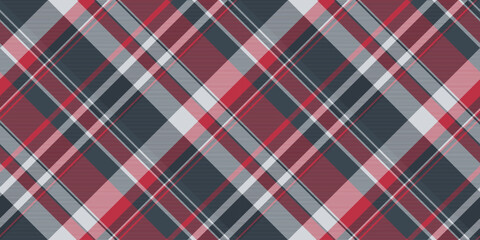 Festive plaid tartan vector, product background pattern seamless. Template fabric texture check textile in pastel and red colors.