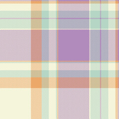 Cell pattern fabric tartan, back to school check background seamless. Luxury vector plaid textile texture in beige and pastel colors.