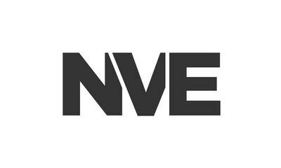 NVE logo design template with strong and modern bold text. Initial based vector logotype featuring simple and minimal typography. Trendy company identity.