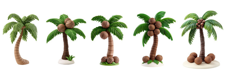 Obraz premium palm trees in various styles, perfect for tropical or beach-themed designs. transparent background.