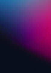 Dark grainy gradient background blue magenta pink purple black colors banner poster cover abstract design, vertical background, copy space