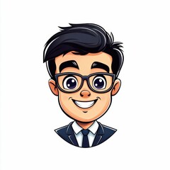 Cartoon Businessman Character with Professional Attire