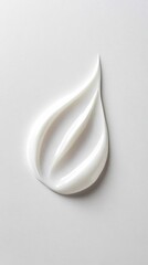Fototapeta premium Cream Texture in Elegant Leaf Shape on White Background