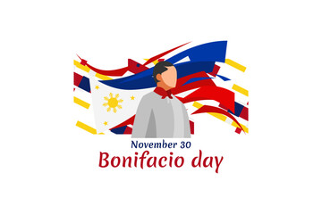 November 30, Happy Bonifacio Day vector illustration. Suitable for greeting card, poster and banner.