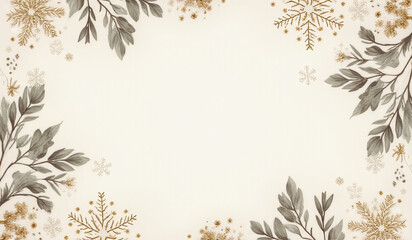 silver gold boho design features natural winter motif snowflakes seamless background beige christmas colors